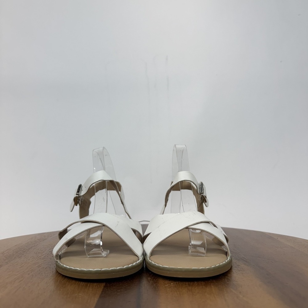 New Girls Big Kids Tucker + Tate Tarya White Strappy Adjustable Sandals Size 5 Y - Picture 2 of 8